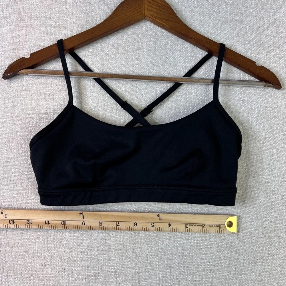 Alo Yoga Airlift Intrigue Bra Women's Small Black Strappy Sports Bra
